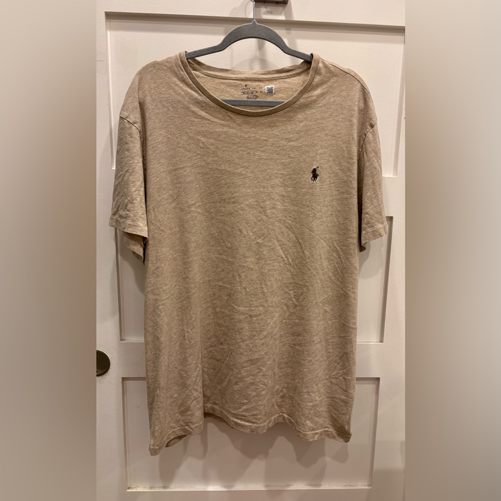 Polo By Ralph Lauren Men's Beige Short Sleeve Tee Neutral Preppy